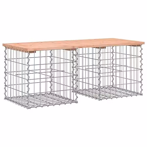 vidaXL Gabion Design Garden Bench in Solid Douglas Wood, W/D/H: 103 x 44 x 42 cm – 1