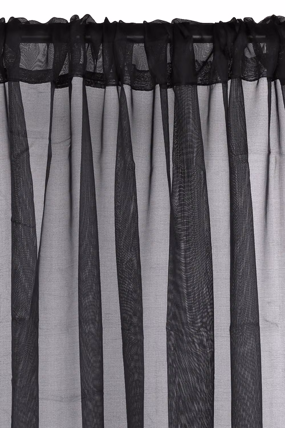 Neel Blue Semi-Transparent Voile Curtain Pair in Black, 2 Panels, Width: 142 cm, Drop: 137 cm – 4