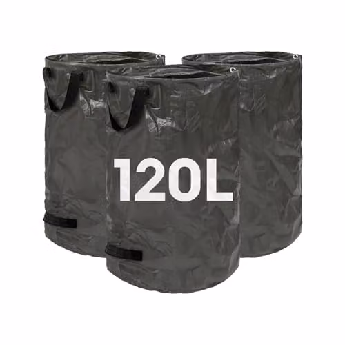 Harbour Housewares Heavy Duty Garden Waste Bags, 3 Pack, 120L, Green and Black – 1