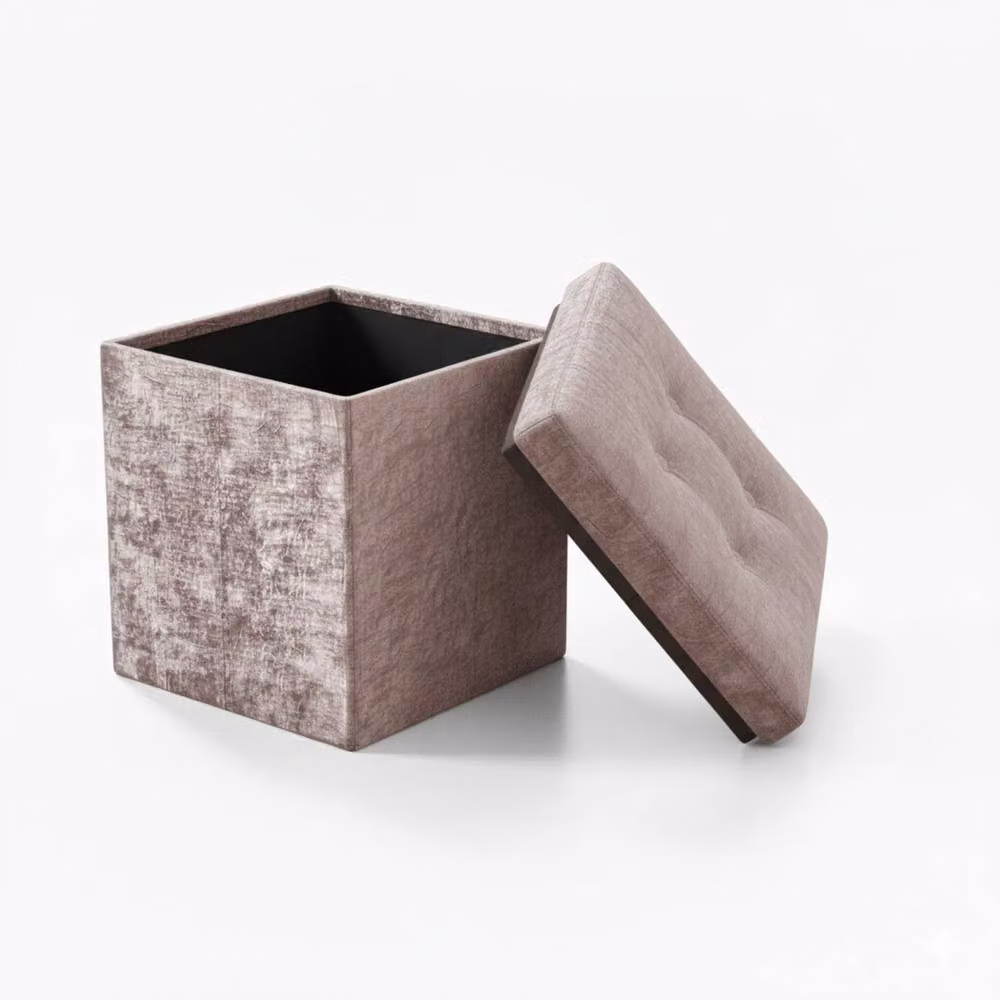 Snug City Pink Crushed Velvet Square Storage Box with Lid, Small – 2