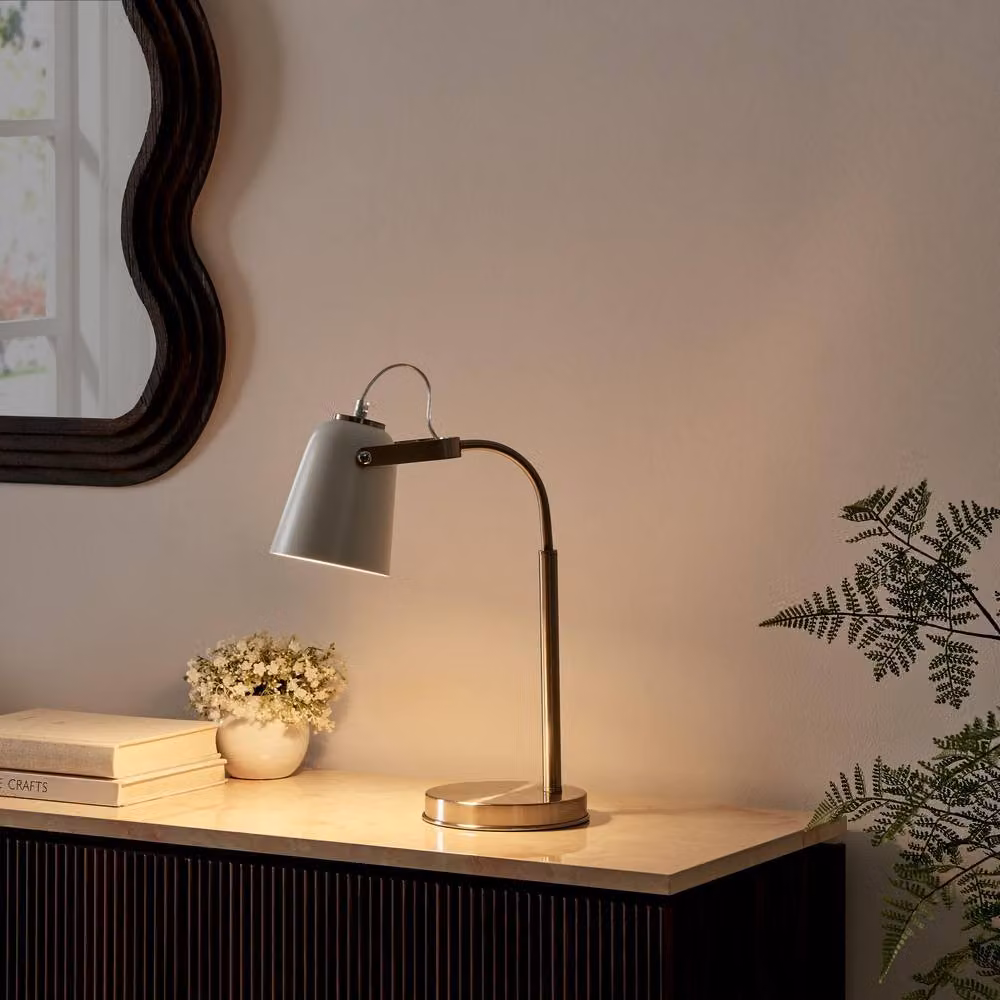 FurnitureboxUK Riley Silver and White Adjustable Metal Table Lamp – 2