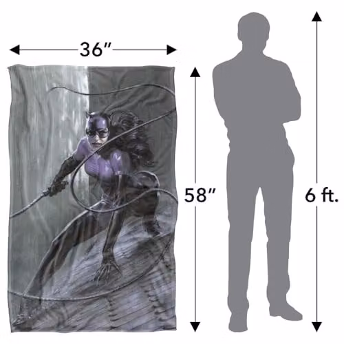 Warner Bros. Batman Catwoman Roof Silky Touch Super Soft Fleece Throw Blanket, Multicolour, W: 91.44 cm x D: 147 cm – 4