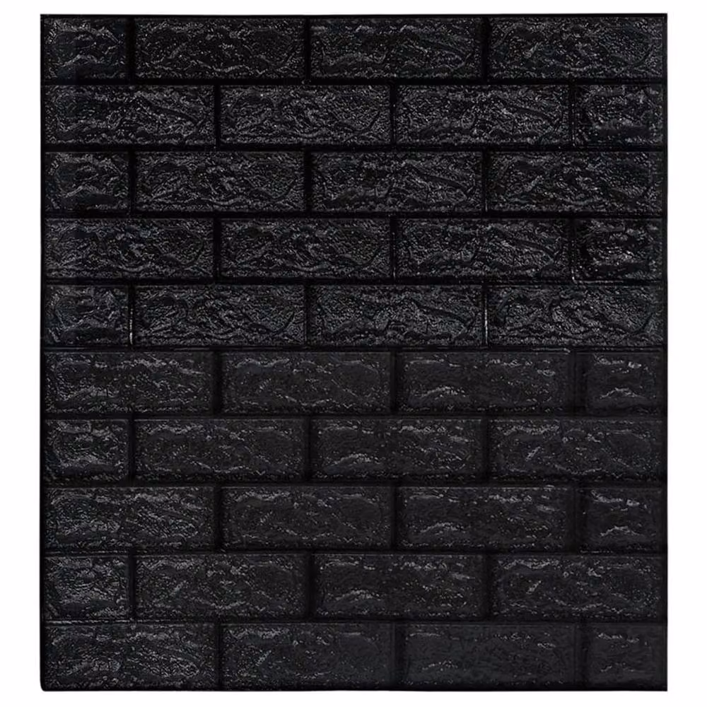 Berkfield Home 3D Self-adhesive Brick Wallpaper, 20 Pieces, Black – 3