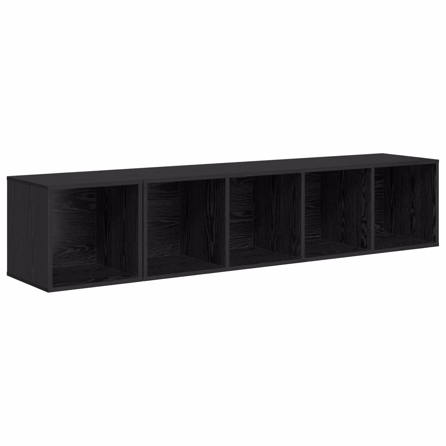 Berkfield Home 2-Piece Wall-Mounted TV Cabinet Set in Black Oak, W/D/H: 37 x 37 x 142.5 cm – 2
