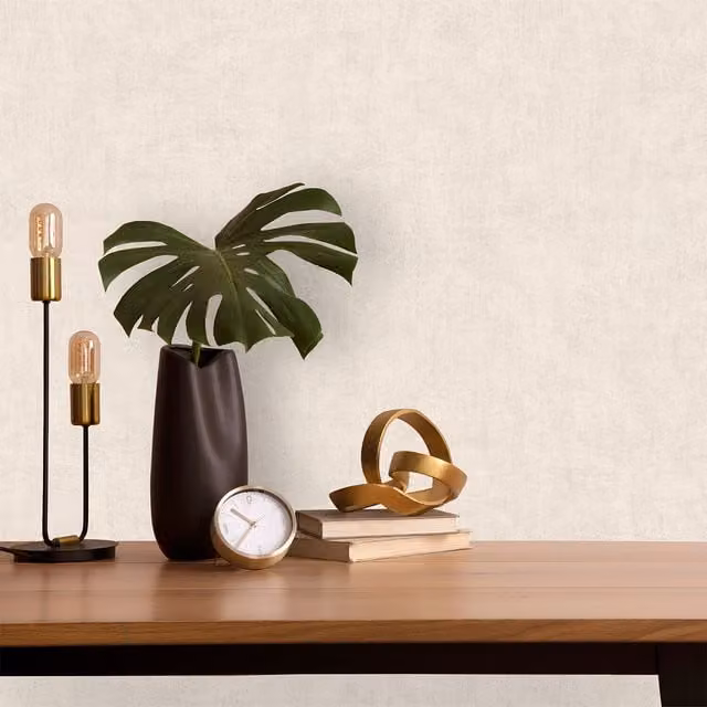 Grandeco Annabella Semi Plain Industrial Matt Wallpaper in Beige