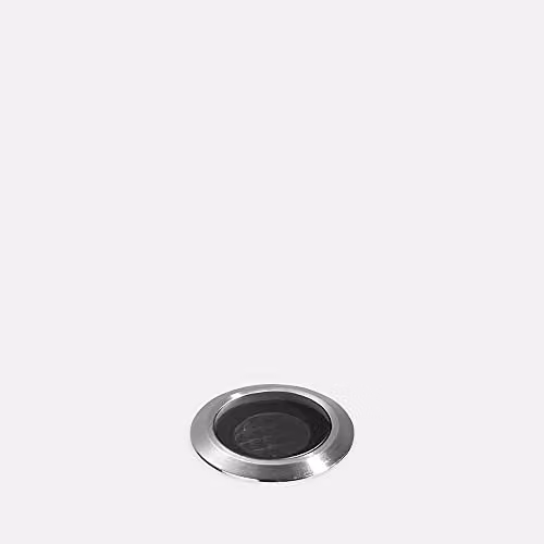 LEDS C4 iOS Asymmetrical Outdoor LED Recessed Ground Light, Silver and Transparent, 5.8W, 3000K, ø77mm