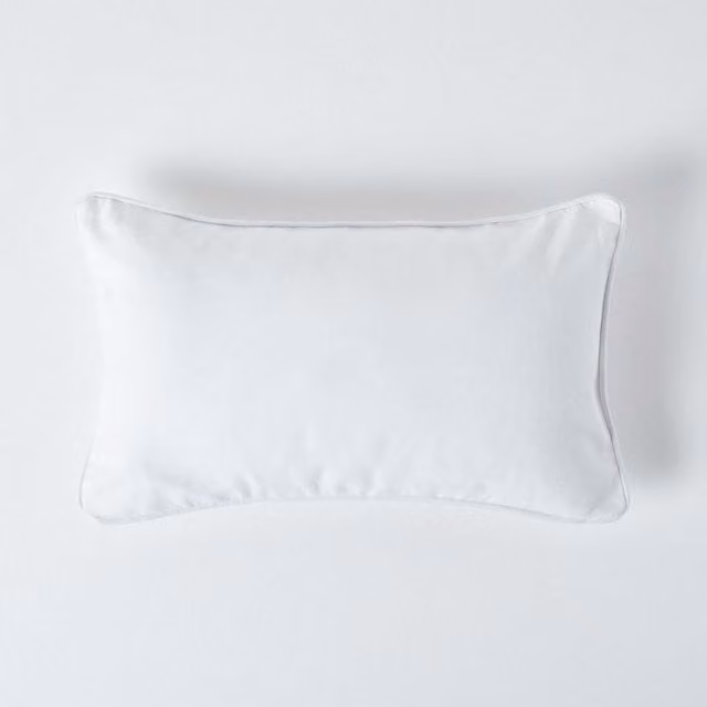 Homescapes Plain Cotton Cushion Cover, White, W: 50 cm x H: 50 cm