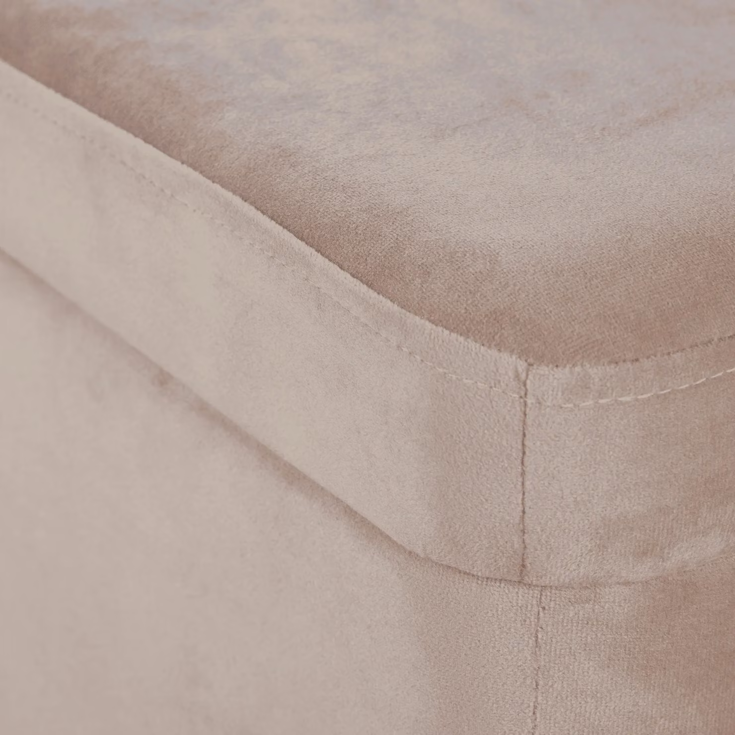 Home Source Bouclé and Velvet Storage Ottoman Seat with Metal Legs in Light Grey – 3