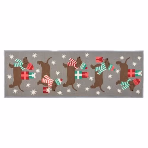 JVL Premium Christmas Doggy Gifts Washable Runner, W: 50 cm, L: 150 cm