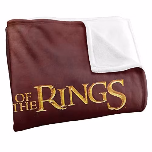 LOGOVISION Lord of the Rings The One Ring Silky Touch Super Soft Throw Blanket, White, W: 152 cm, D: 127 cm – 2