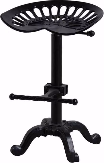 Lemon Pavilion Adjustable Tractor Seat Bar Stool in Black, W37 x D37 x H86 cm – 1