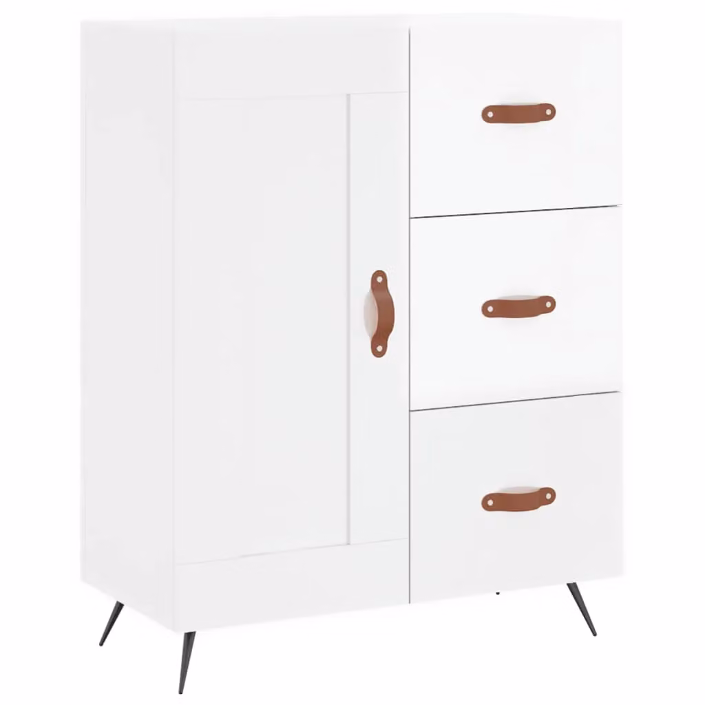 Berkfield Home High Gloss White Sideboard in Engineered Wood, W/D/H: 69.5 x 34 x 90 cm – 2
