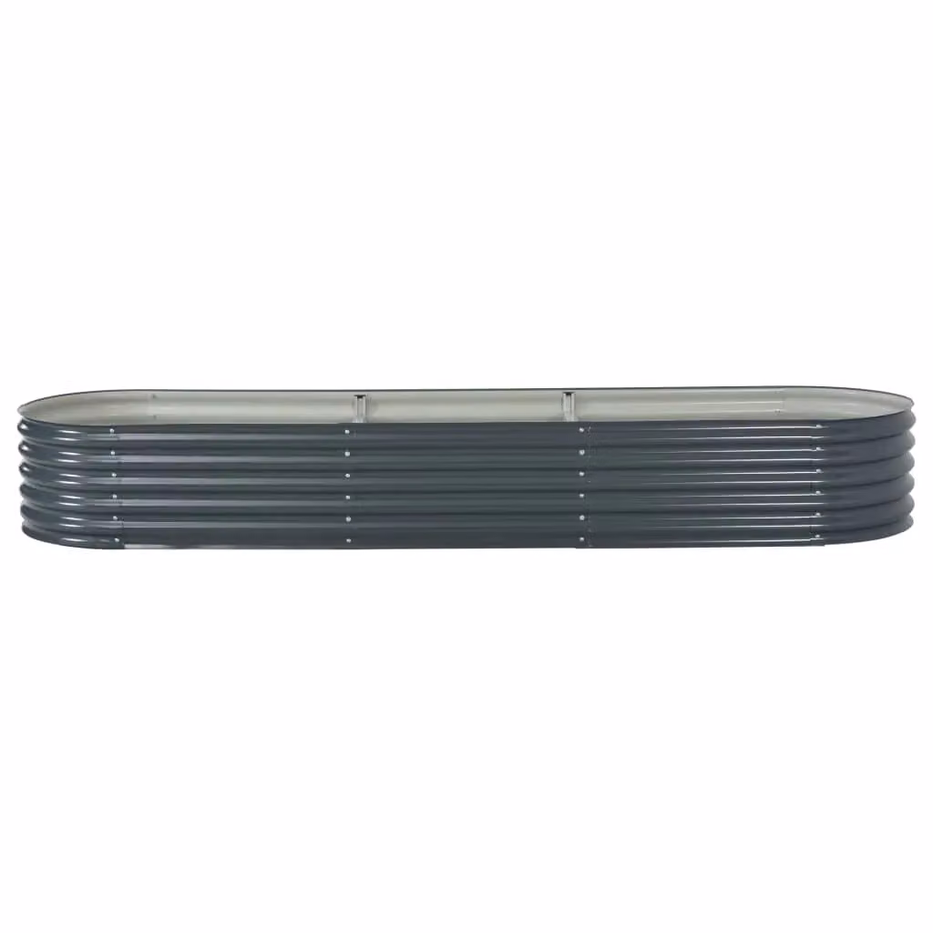 Berkfield Home Garden Galvanised Steel Raised Bed in Grey, W/D/H: 320 x 80 x 44 cm – 2