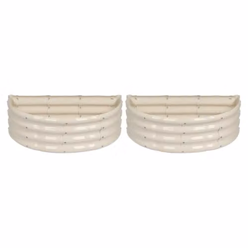 Harbour Housewares Pack of 2 Raised Garden Beds in Galvanised Steel, White or Anthracite, W/D/H: 90 x 45 x 30 cm