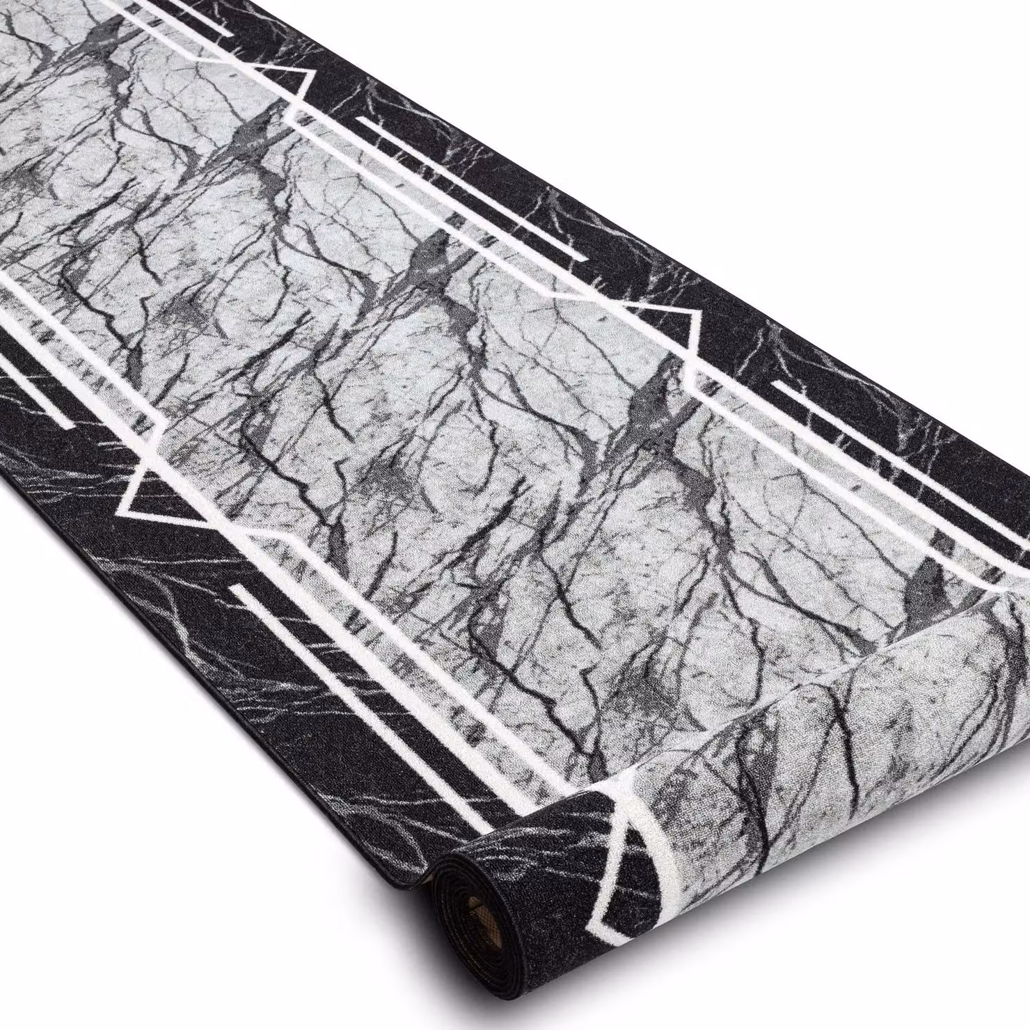 RugsX Anti-Slip Grey Stone Look Runner, W/D/H: 80 x 220 cm – 2