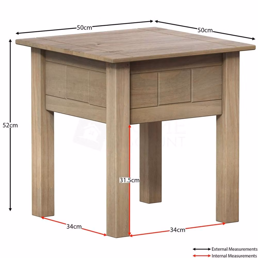 Kelvenix Modern Solid Wood Side Table in Brown, W/D/H: 50 x 50 x 52 cm – 2