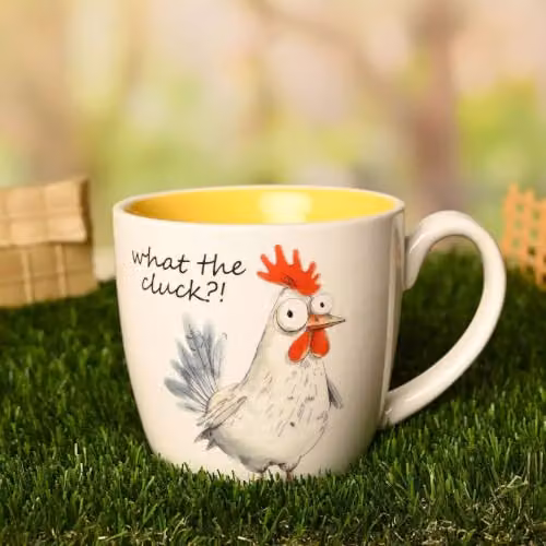 Widdop and Co What the Cluck Funny Chicken Ceramic Mug, Multicolour, 300ml – 2