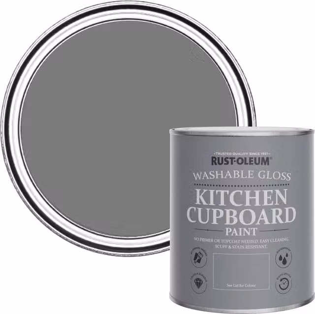 Rust-Oleum Kitchen Cupboard Paint in Gloss Finish, Torch Grey, 750ml