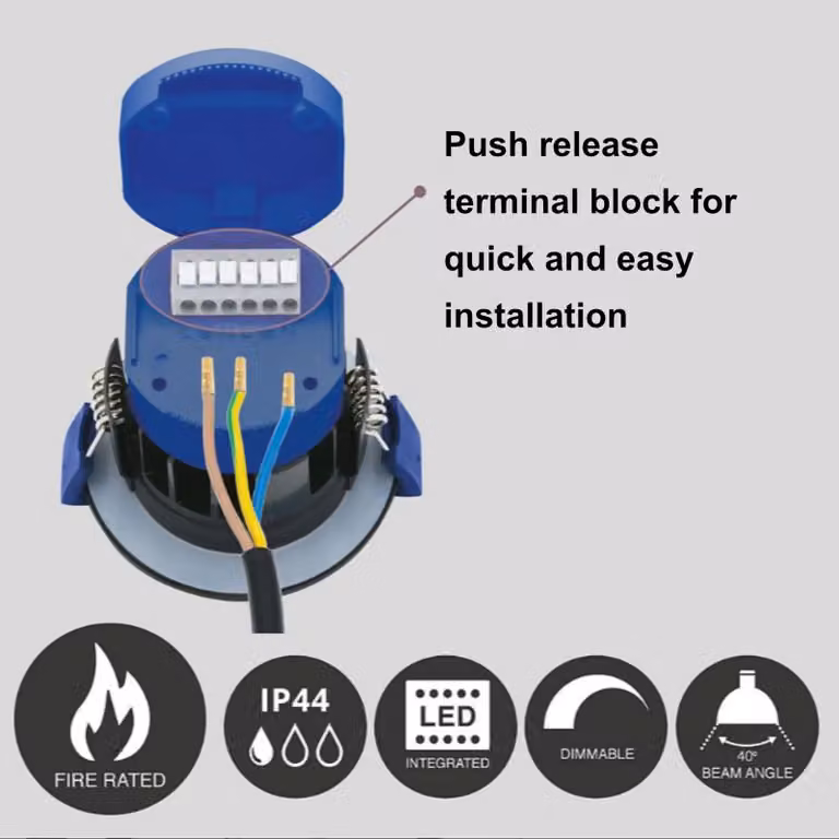 First Choice Lighting Set of 20 Fire Rated Brushed Steel LED Bathroom Recessed Downlights in Silver