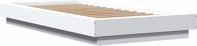 Berkfield Home Modern Bed Frame in White, W/D/H: 90 x 200 cm