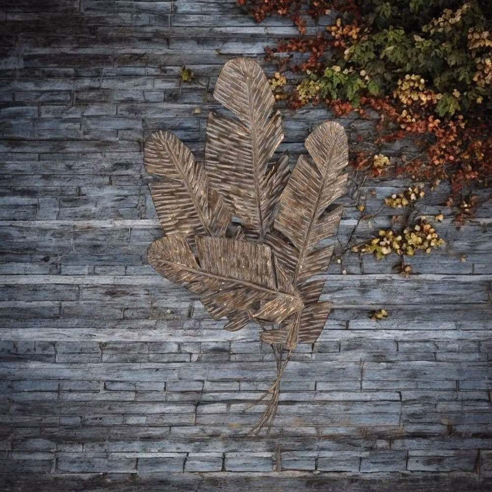 Minster Abstract Metal Wall Decor Art in Bronze, W: 59 cm, H: 116 cm, D: 8 cm – 3