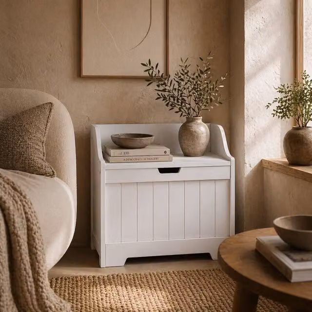 Wyld Haus Talolo White MDF Storage Chest with Soft Close Lid – 1