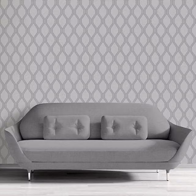 Nordara Diamond Lattice Geometric Abstract Grey Paper Wallpaper Roll