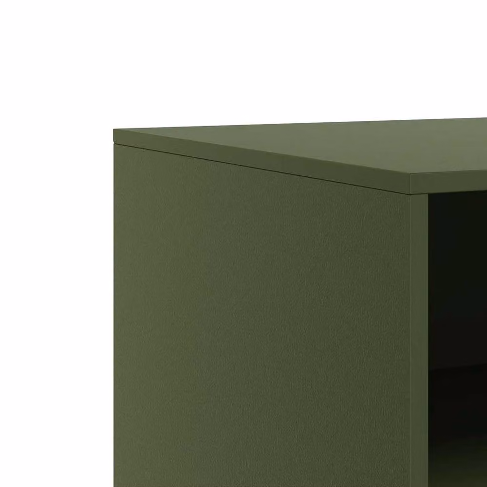 Berkfield Home Industrial Steel TV Cabinet in Olive Green, W: 67 cm, D: 39 cm, H: 44 cm – 5