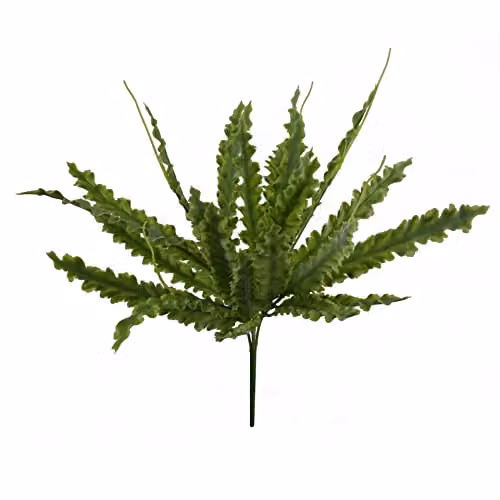 Leaf Design Artificial Crocodile Fern Plant in Green, 40cm