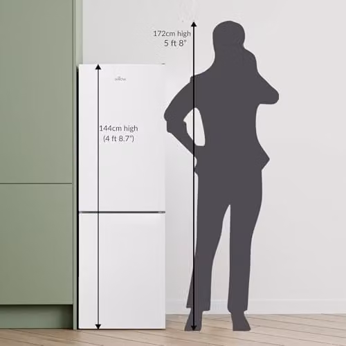 Willow WFF157W White Freestanding 70/30 Low Frost Fridge Freezer, W/D/H: 59.5 x 60.0 x 143.9 cm – 2