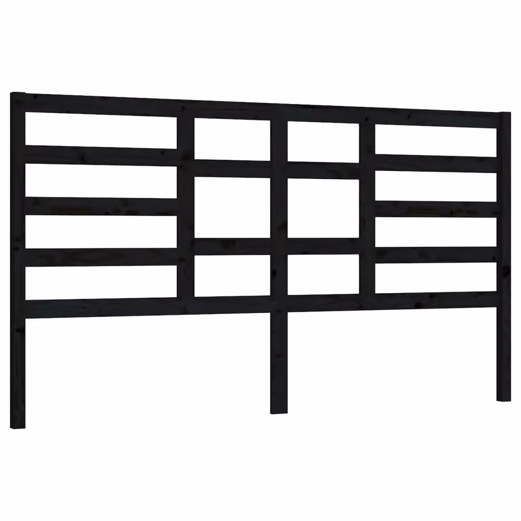 Berkfield Home Black Rustic Solid Wood Pine Bed Headboard, W: 206 cm, D: 4 cm, H: 104 cm – 2