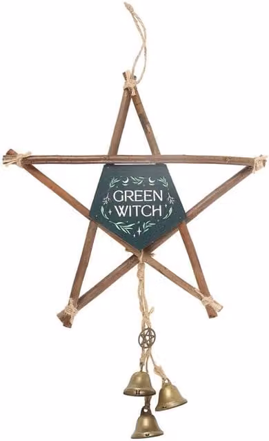 Something Different Green Witch Pentagram Hanging Decoration in Bright Green