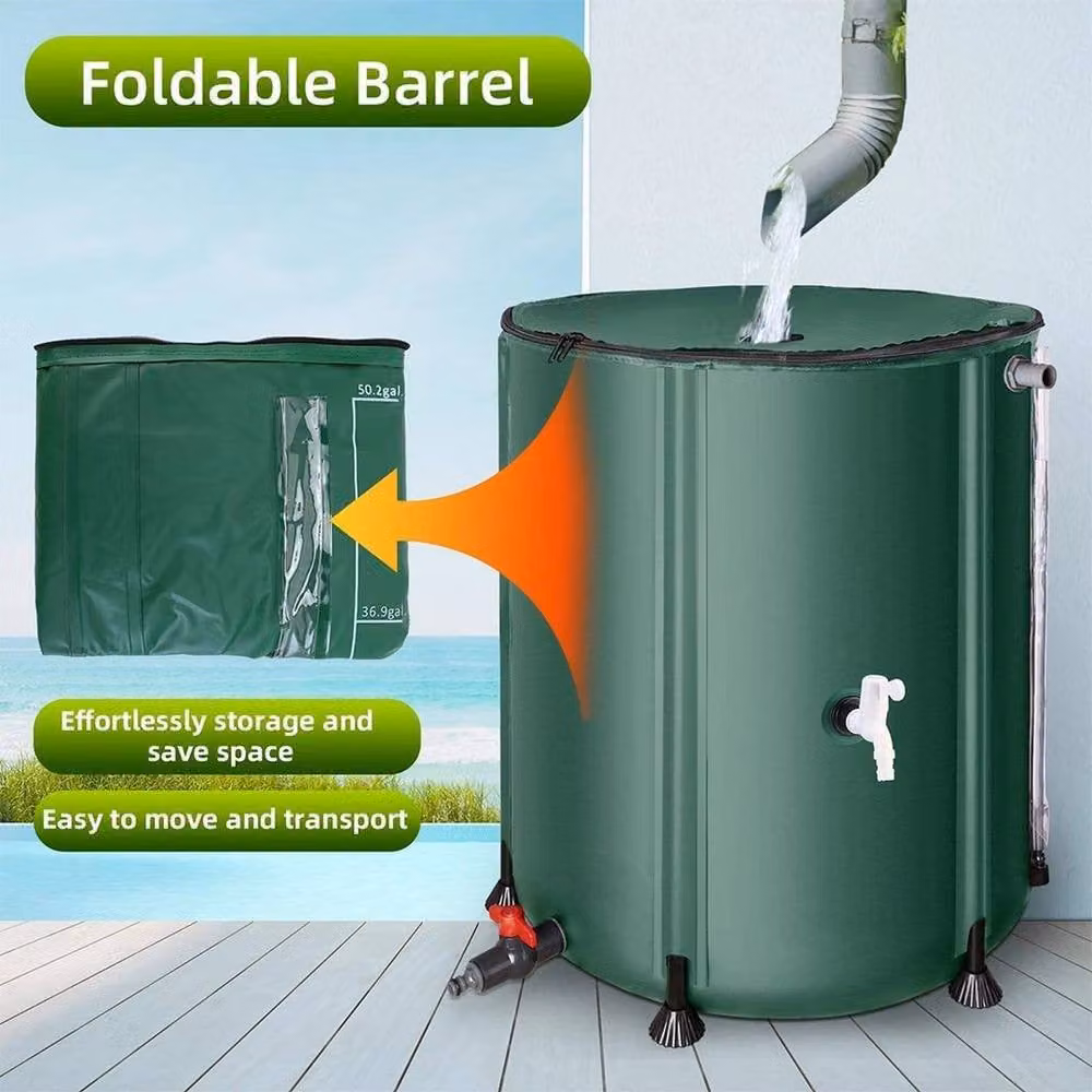 FLAVORA 50L Green Rainwater Storage Water Butt Tank – 5