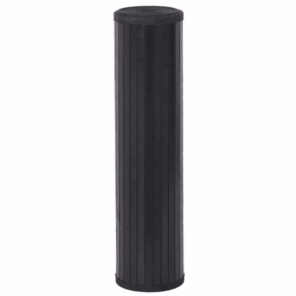Berkfield Home Rectangular Bamboo Rug in Black, W: 70 cm, L: 100 cm – 3