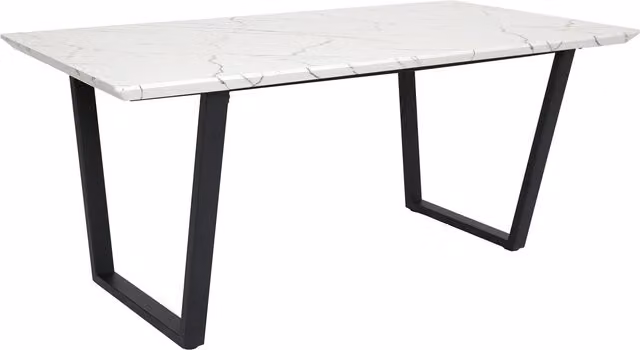Home Garden Direct Atlas Rectangular Marble-effect Dining Table in Black and White