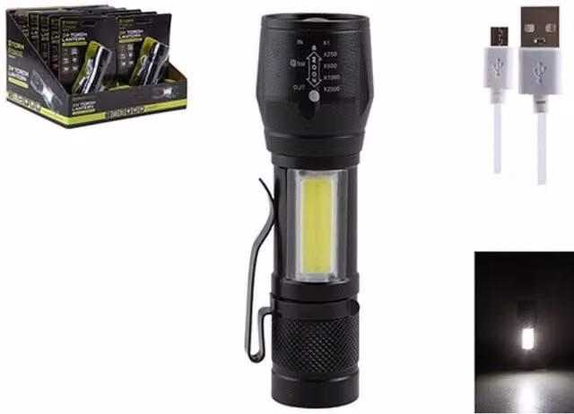 KDMD Stormforce 3W Rechargeable LED Torch Lantern 2 Pack in Black – 1