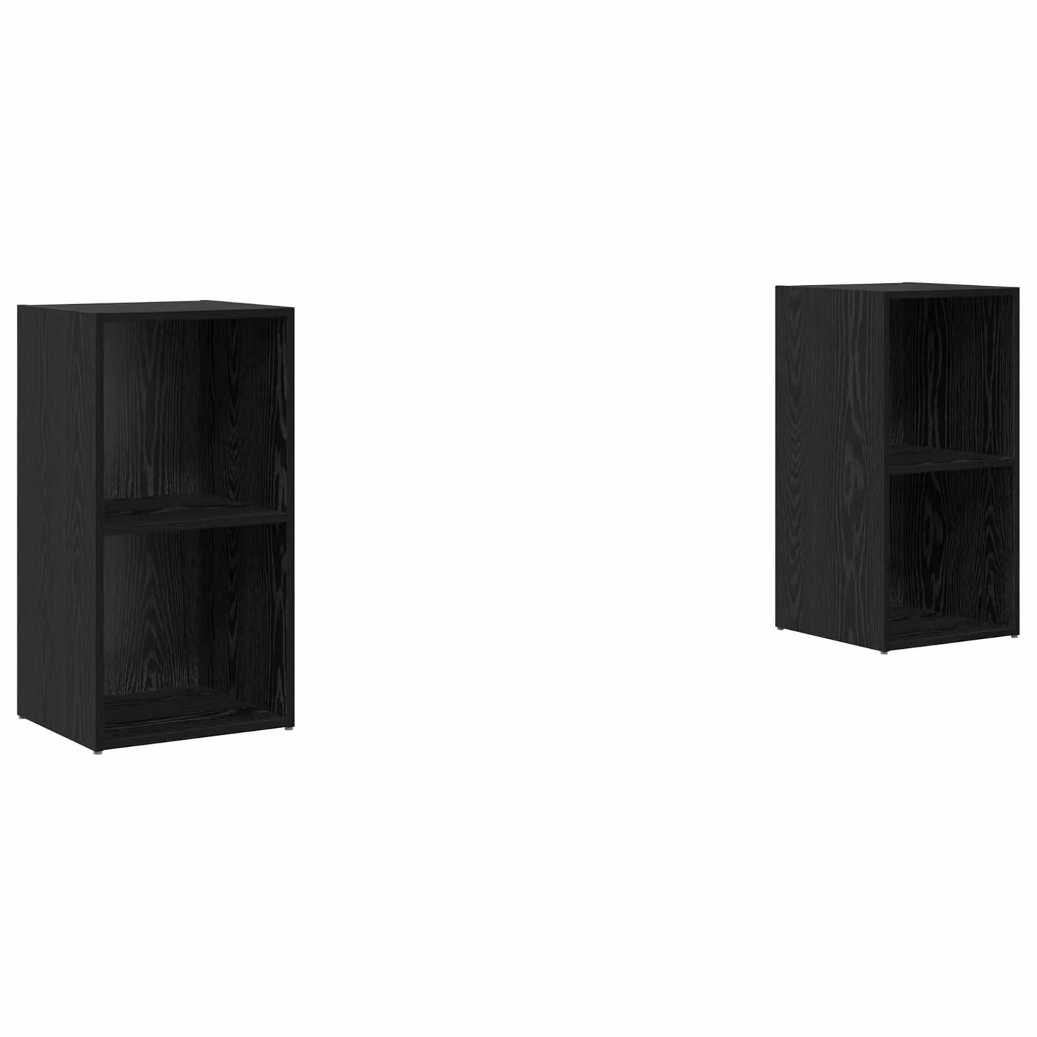 Berkfield Home 2-Piece Black Oak Storage Shelf Set, W/D/H: 72 x 35 x 36.5 cm – 2