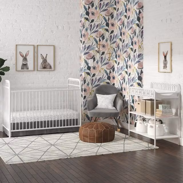 Monarch Hill Ivy White Lacquered Metal Baby Crib