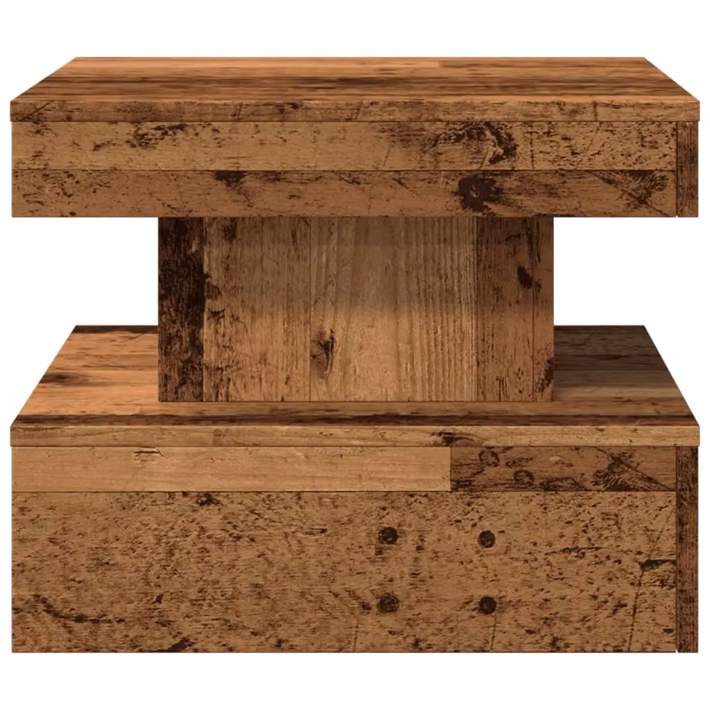 Berkfield Home Modern Square Coffee Table with LED Lights in Brown, W/D/H: 50 x 50 x 40 cm – 5