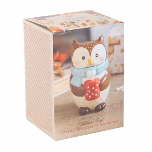Something Different Wholesale Owl Shaped Ceramic Oil Burner in Multicolour and Brown – 2