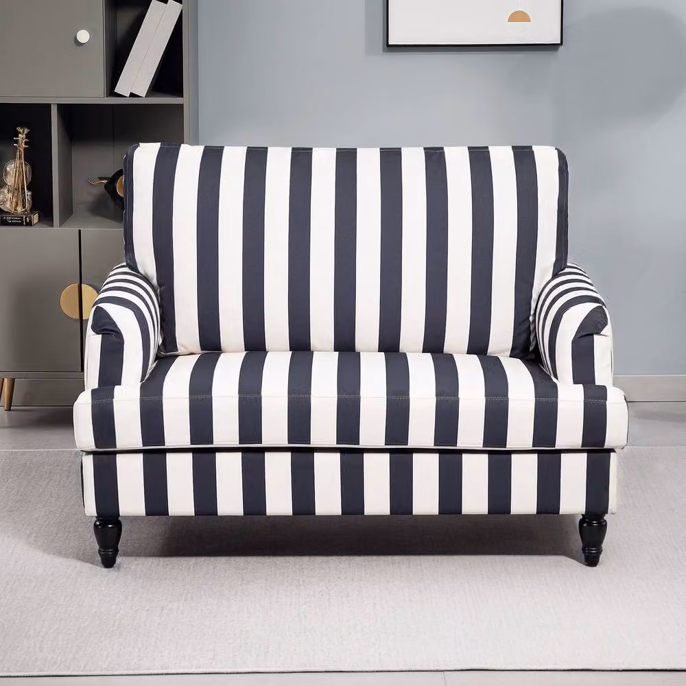 STILVORA Black Velvet Cuddle Chair with Armrests and Rubberwood Legs – 8