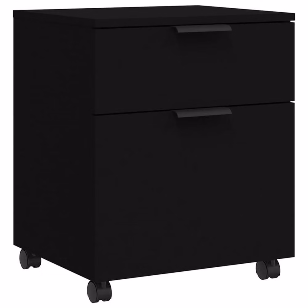 Berkfield Home Mobile File Cabinet with Wheels, Black, W: 45 cm, D: 38 cm, H: 54 cm – 2