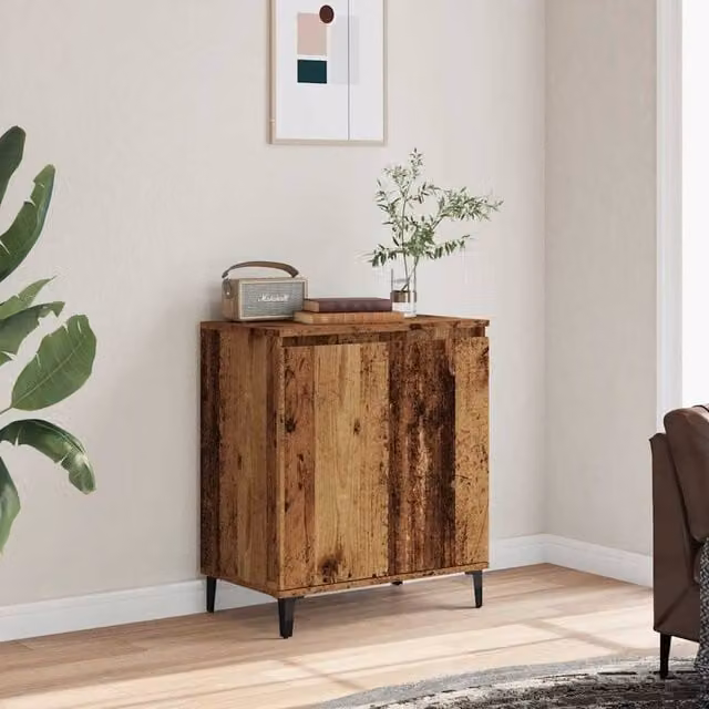 Berkfield Home Rustic Old Wood Sideboard in Brown, W/D/H: 60 x 35 x 70 cm – 1