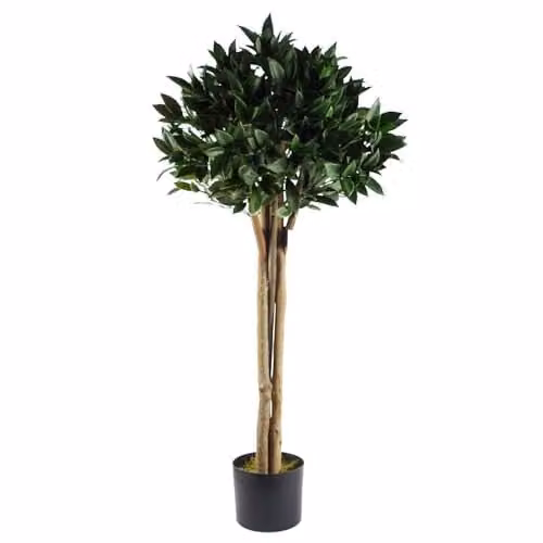 Leaf Artificial Topiary Bay Tree in Green, H 120 cm x W 50 cm x D 50 cm