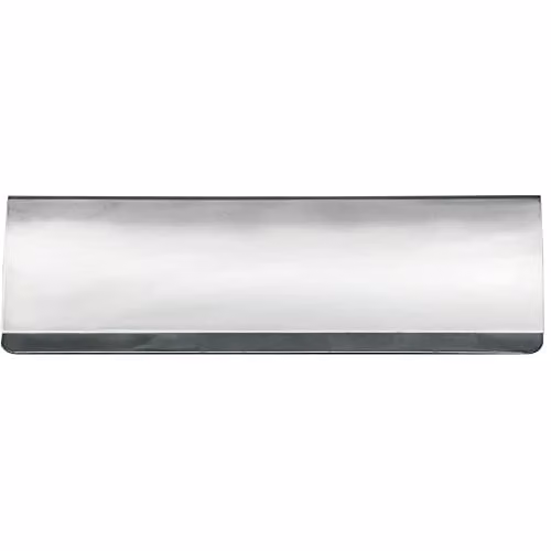 Loops Interior Letterbox Plate Tidy Cover Flap in Satin Steel and Chrome, W: 30.0 cm, H: 9.5 cm