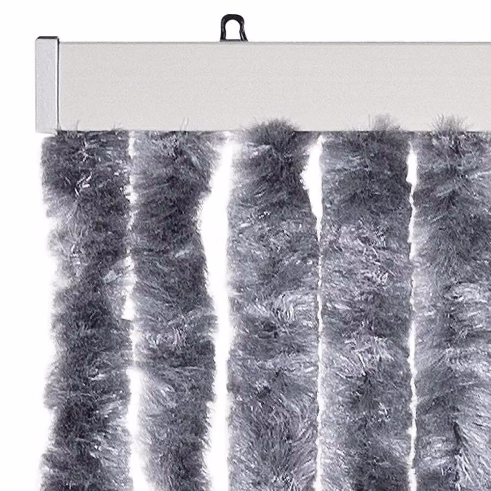 Berkfield Home Soft Fly Curtain in Silver Chenille, W: 100 cm, H: 230 cm – 4