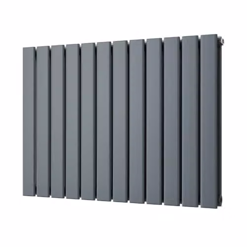 Typhoon Anthracite Flat Tube Horizontal Designer Radiator in Enamelled Steel, W: 81.6 cm, H: 60 cm – 2