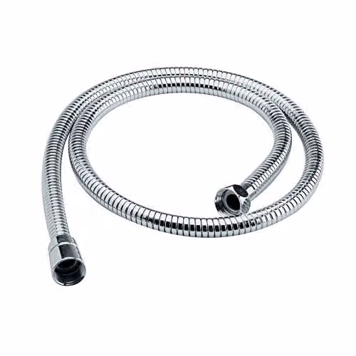 Nuie A391 Modern Brass Shower Flex Hose, 1500mm, Chrome and Silver