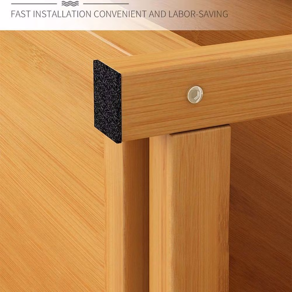 FLAVORA 5 Tier Bamboo Shoe Storage Rack Organiser in Natural Beige, W/D/H: 50 x 50 x 50 cm – 3