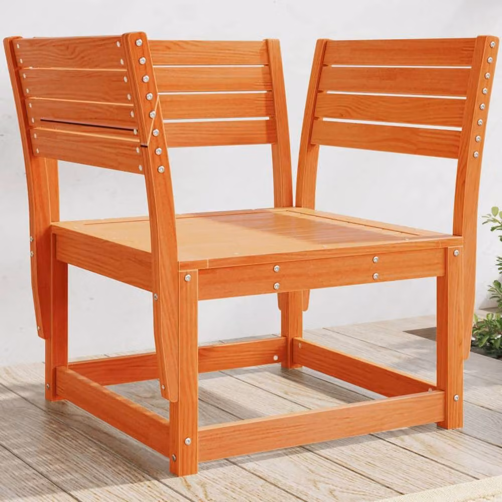 Berkfield Home Rustic Waxed Solid Pine Garden Chair in Brown – 2
